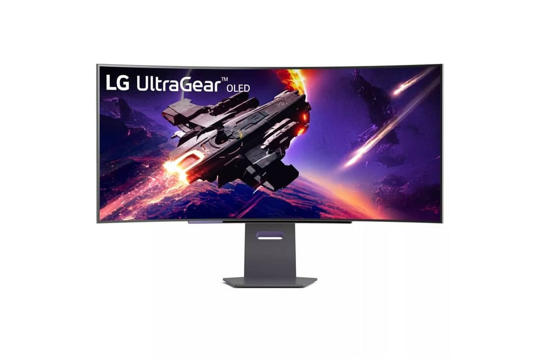 LG 45GS95QE-B computer monitor 114,3 cm (45) 3440 x 1440 Pixels Wide Quad HD OLED Zwart (45GS95QEB.AEU) thumbnail