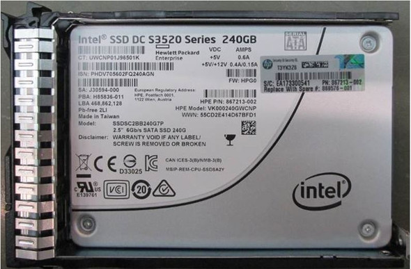 HP 240GB SATA Solid State Drive (VK000240GWSRQ-RFB) thumbnail