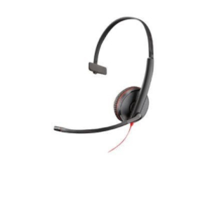 Poly Blackwire 3215 Headset Bedraad Hoofdband Kantoor/callcenter USB Type-A Zwart, Rood (209746-22) thumbnail