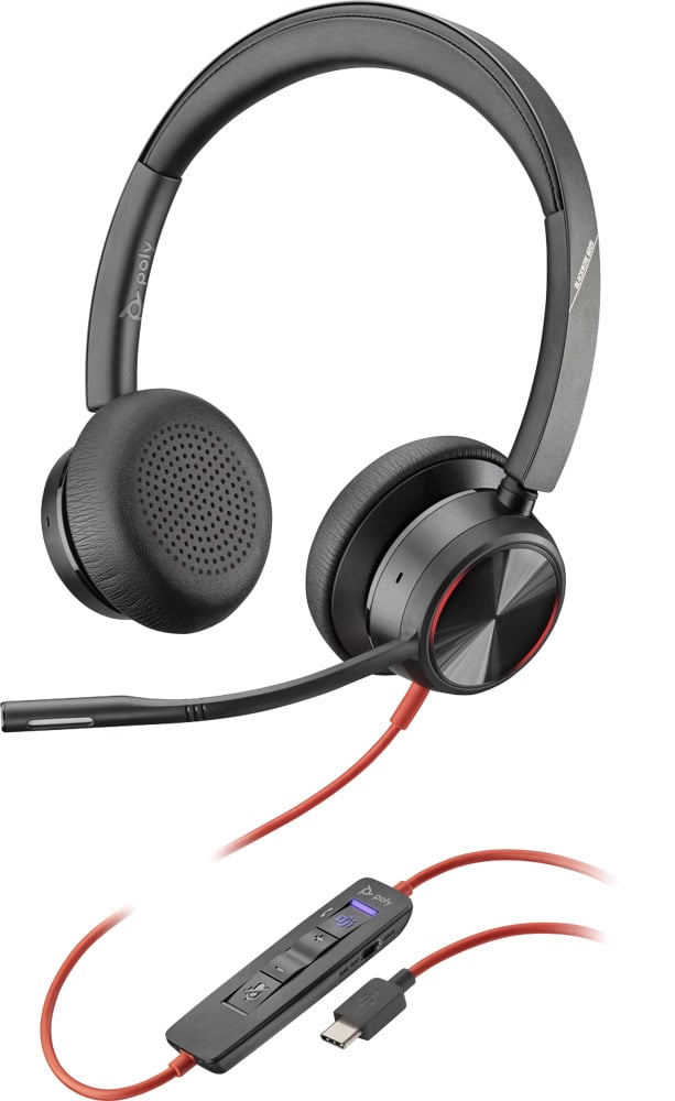 Poly Blackwire 8225 Headset Bedraad Hoofdband Kantoor/callcenter USB Type-C Zwart (214409-01) thumbnail