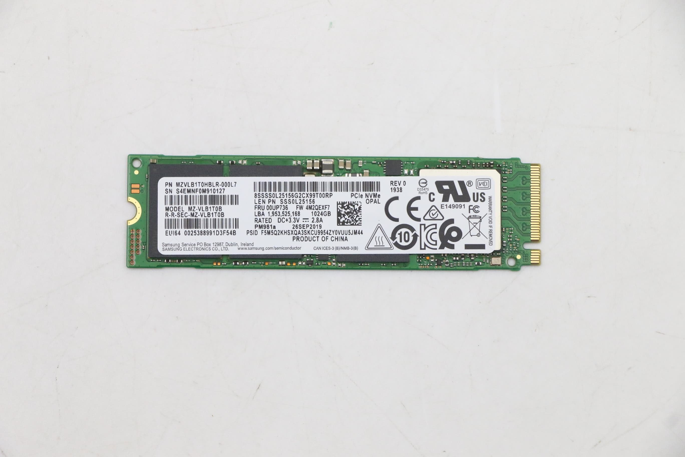 Lenovo 00UP736 1 TB M.2 PCI Express 3.0 NVMe (FRU00UP736) thumbnail