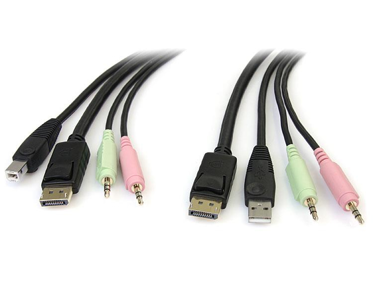 StarTech.com 1,80m 4-in-1 USB DisplayPort KVM-switch Kabel met Audio en Microfoon (DP4N1USB6) thumbnail