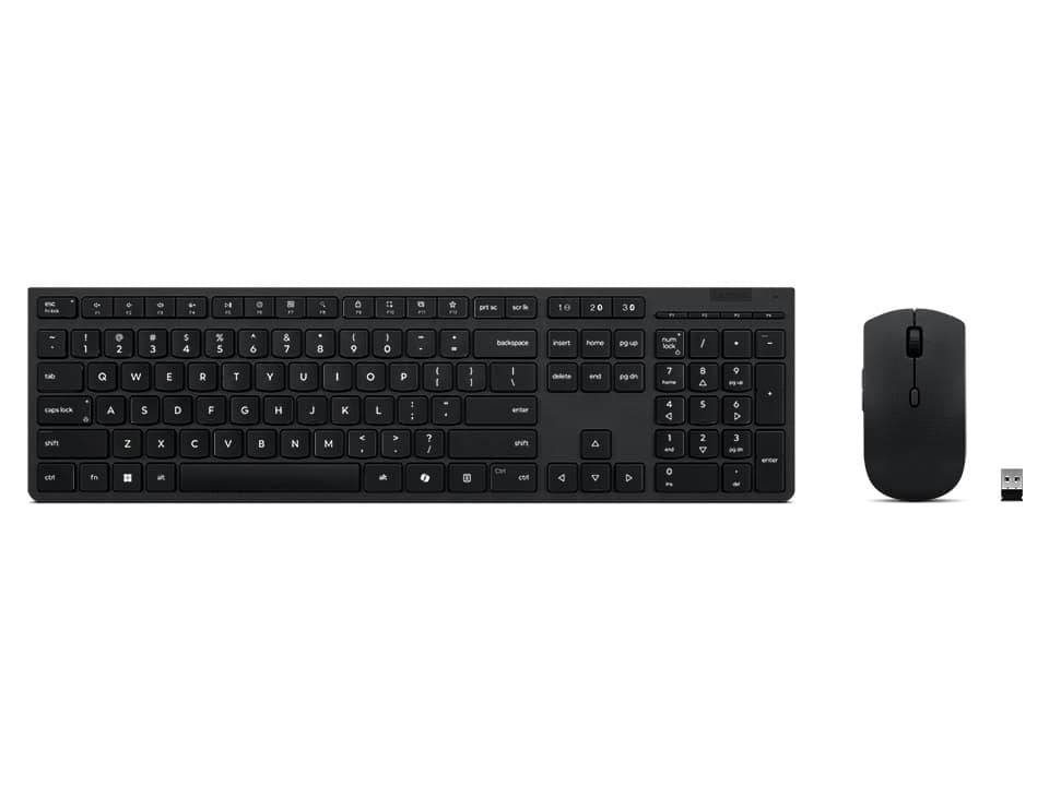 Lenovo 4X31R64351 toetsenbord Inclusief muis Kantoor RF-draadloos + Bluetooth Amerikaans Engels Zwart (4X31R64351) thumbnail