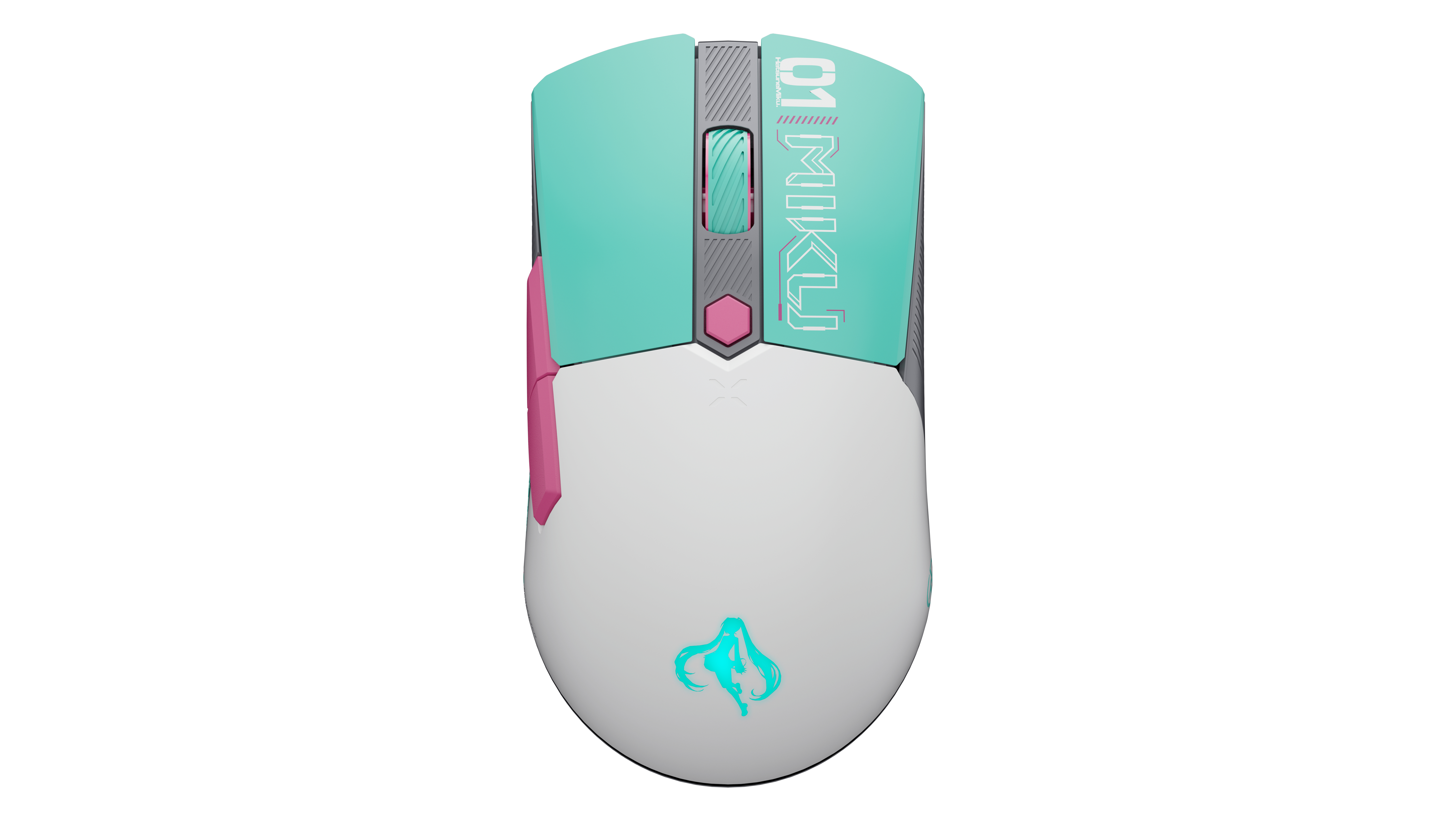 ASUS TUF Gaming Mini Wireless Mouse Hatsune Miku Edition muis Gamen Rechtshandig RF Wireless + Bluetooth + USB Type-A Optisch 1200 DPI (90MP0420-BMUA00) thumbnail