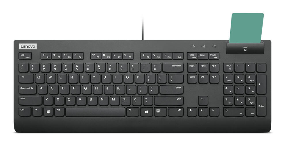 Lenovo Smartcard Wired Keyboard II toetsenbord Thuis/Werk USB Amerikaans Engels Zwart (4Y41R64685) thumbnail