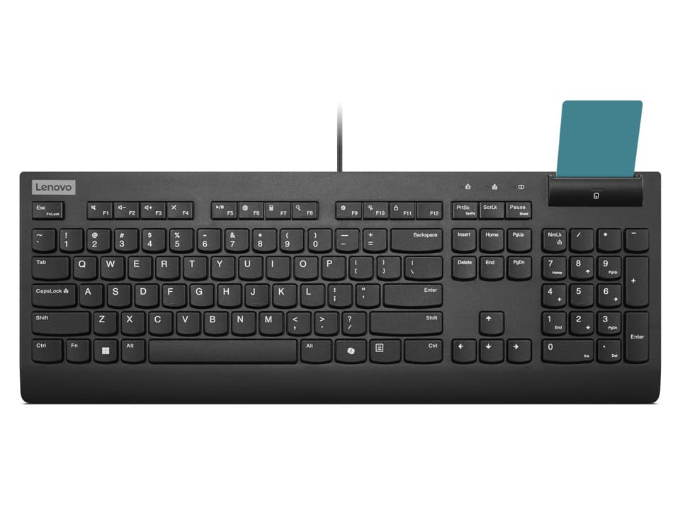 Lenovo Smartcard Wired keyboard II toetsenbord Kantoor USB Duits Zwart (4Y41R64701) thumbnail