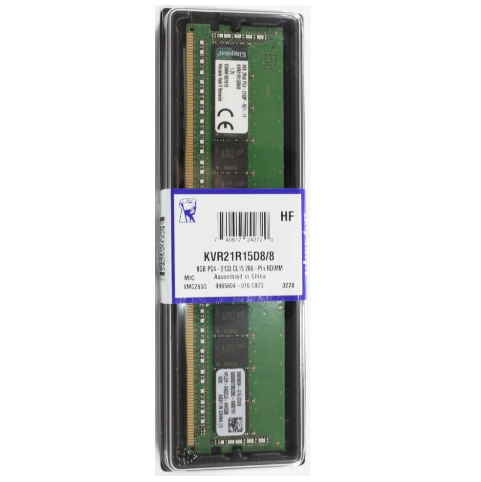 KINGSTON 8GB (1*8GB) 2RX8 PC4-17000P-R DDR4-2133MHZ  RDIMM (KVR21R15D8/8) thumbnail