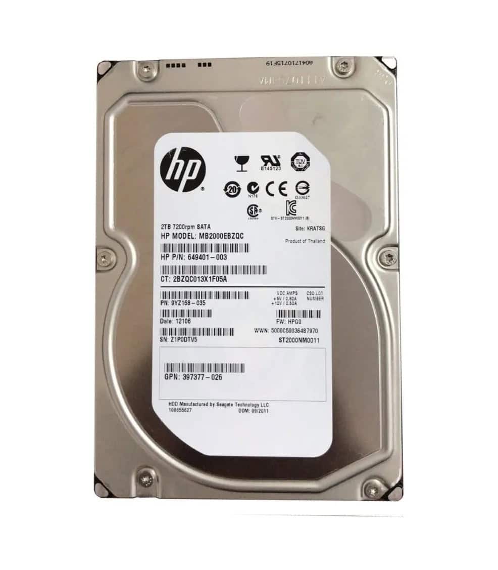 HP SATA HD 2TB 3,5inch 7,200rpm (584786-001-RFB) thumbnail