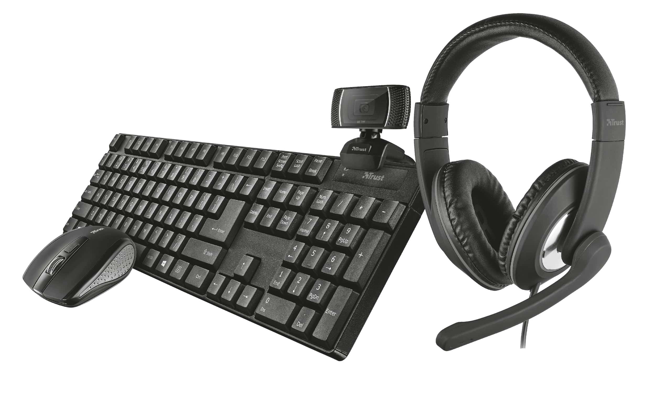 Trust Qoby toetsenbord Inclusief muis Kantoor RF Draadloos QWERTY Scandinavisch Zwart (24107) thumbnail