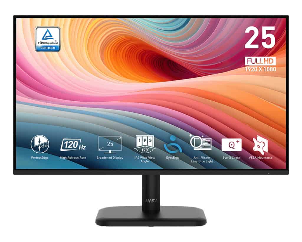 MSI PRO MP251LDE E2 computer monitor 62,2 cm (24.5) 1920 x 1080 Pixels Full HD LED Zwart (9S6-3PD2CM-035) thumbnail