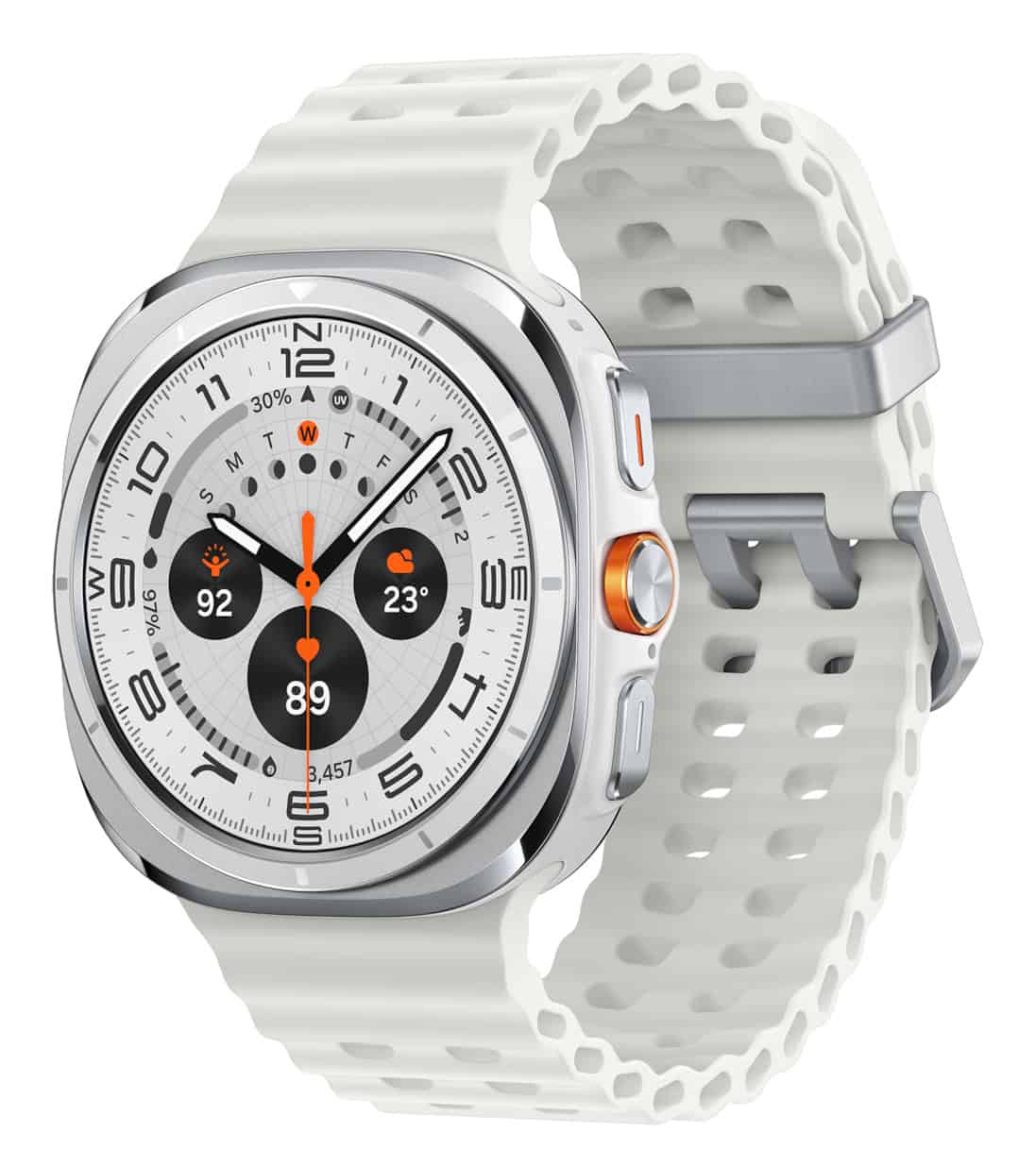 Samsung Galaxy Watch Ultra 3,81 cm (1.5") AMOLED 47 mm Digitaal 480 x 480 Pixels Touchscreen 4G Wit Wifi GPS (SM-L705FZWAXEF) thumbnail Samsung Galaxy Watch Ultra 3,81 cm (1.5") AMOLED 47 mm Digitaal 480 x 480 Pixels Touchscreen 4G Wit Wifi GPS (SM-L705FZWAXEF) thumbnail