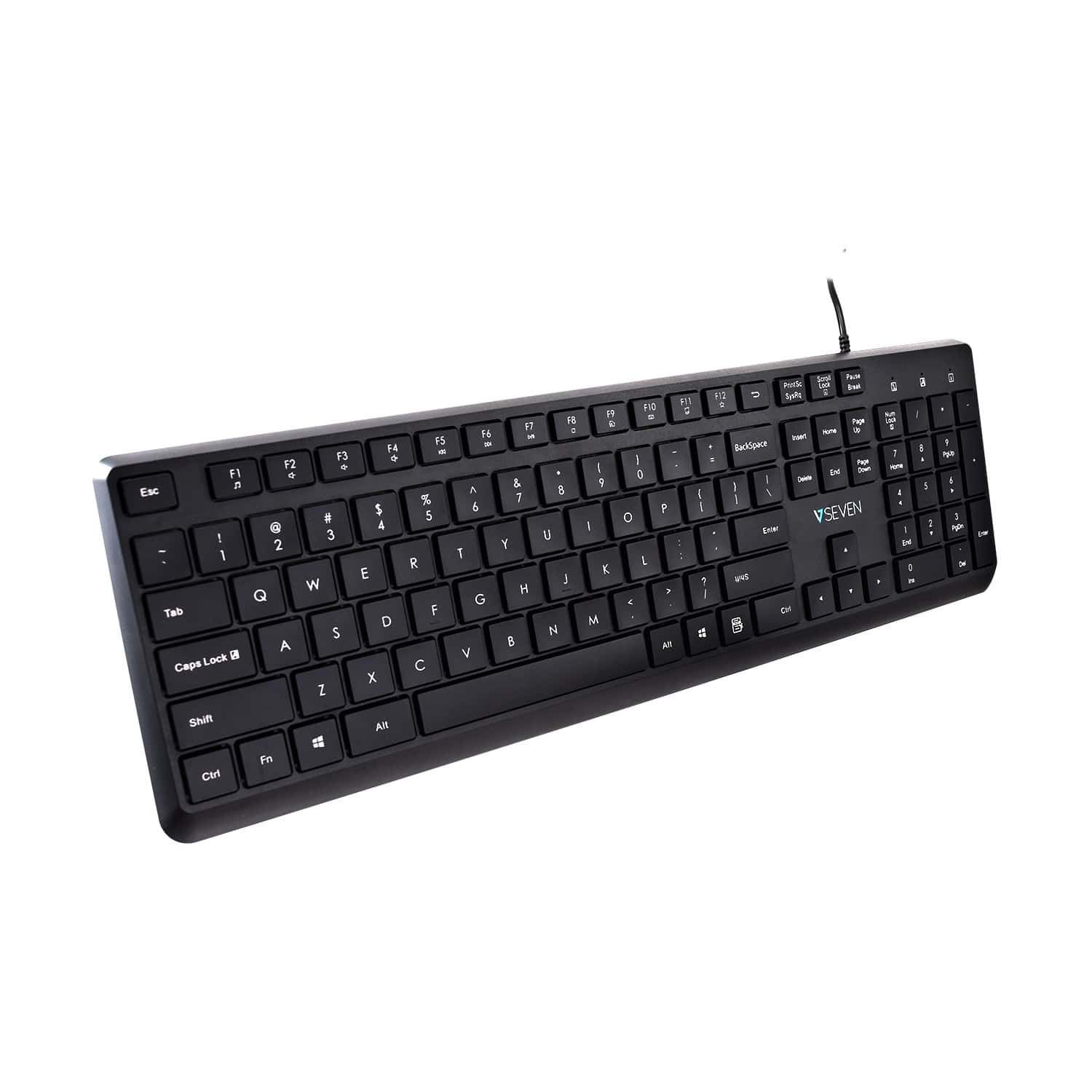 V7 KU350US toetsenbord Universeel USB QWERTY Amerikaans Engels Zwart (KU350US) thumbnail