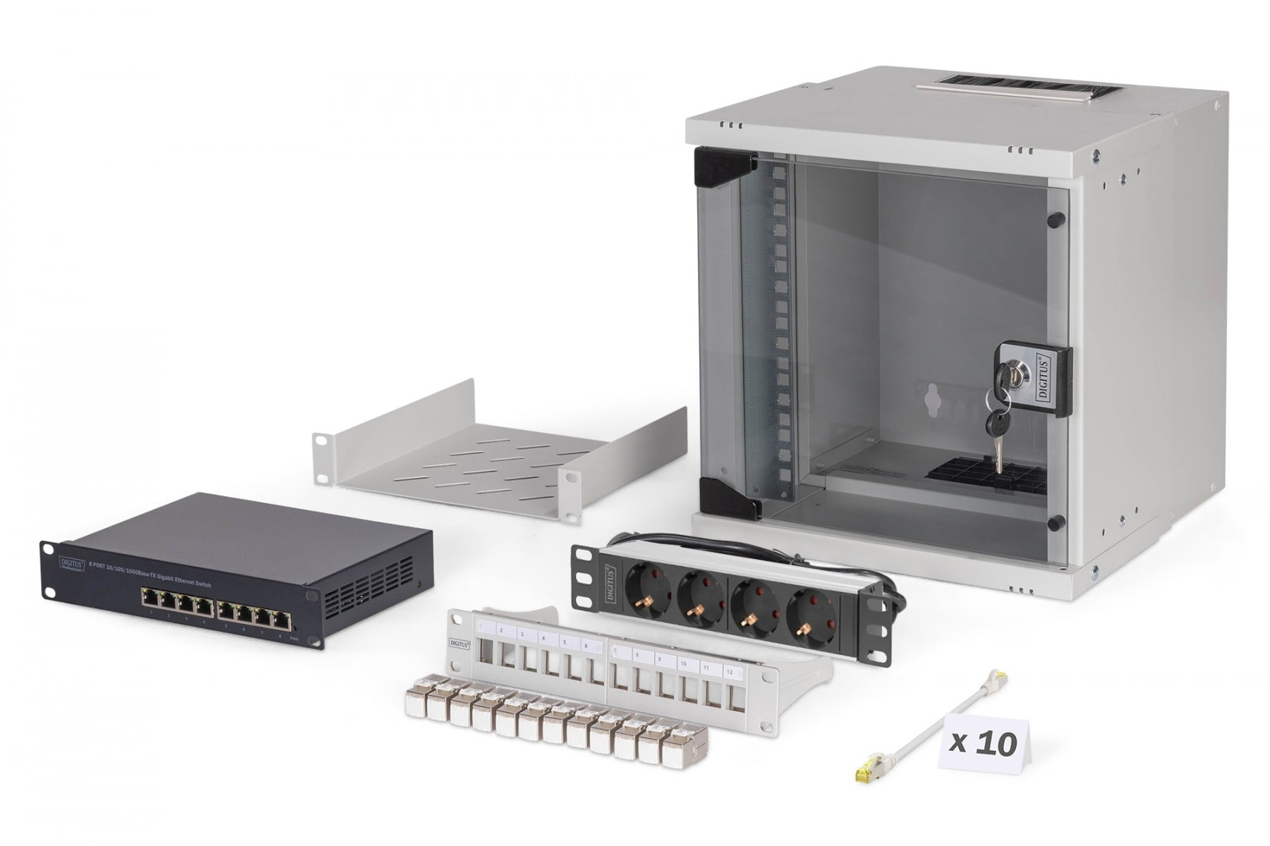 DIGITUS SOHO Pro network set, 254 mm (10inch) - 6U, 315 x 300 mm (W x D) (DN-49100-SET) (DN-49100-SET) thumbnail