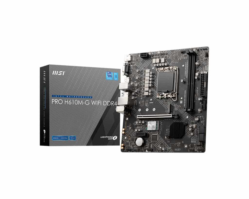 MSI PRO H610M-G WIFI DDR4 moederbord Intel H610 LGA 1700 micro ATX (7D46-042R) thumbnail