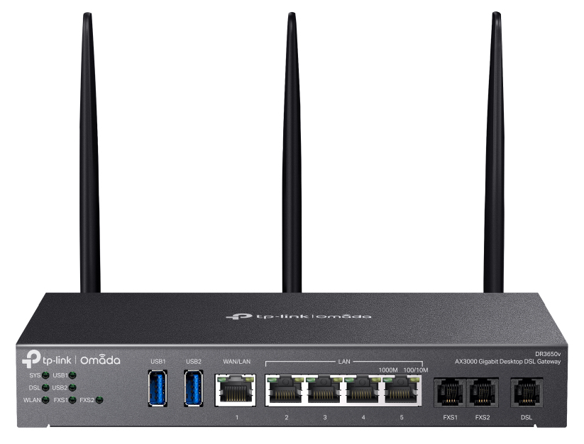 TP-Link Omada DR3220v-4G draadloze router Gigabit Ethernet Dual-band (2.4 GHz / 5 GHz) Zwart (DR3220V-4G(EU)) thumbnail