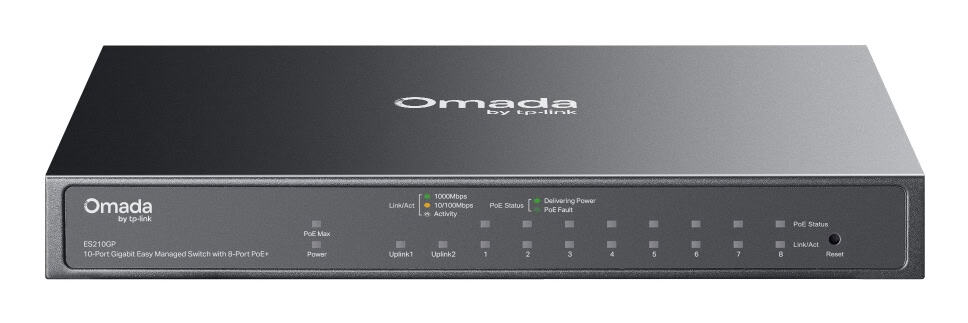 TP-Link Omada ES210GP netwerk-switch Managed L2 Gigabit Ethernet (10/100/1000) Power over Ethernet (PoE) DIN rail Zwart (ES210GP(UN)) thumbnail