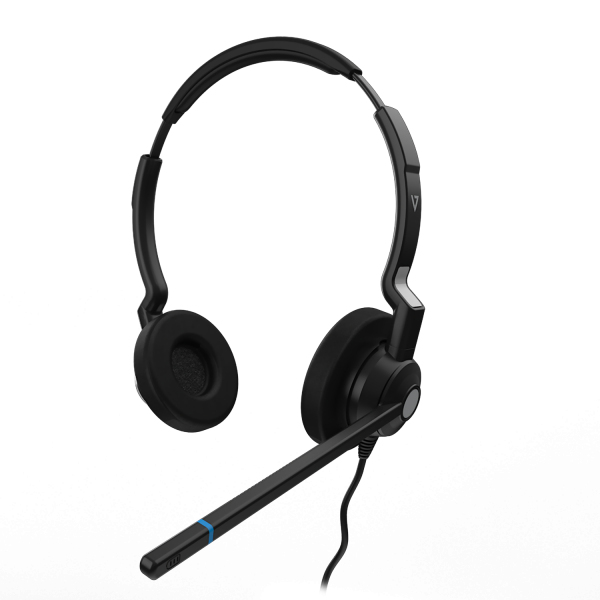 V7 HQ511 hoofdtelefoon/headset Bedraad Hoofdband Kantoor/callcenter Zwart (HQ511) thumbnail