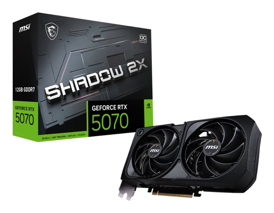 MSI GeForce RTX 5070 12G SHADOW 2X OC NVIDIA 12 GB GDDR7 (507012GSHADOW2X OC) thumbnail