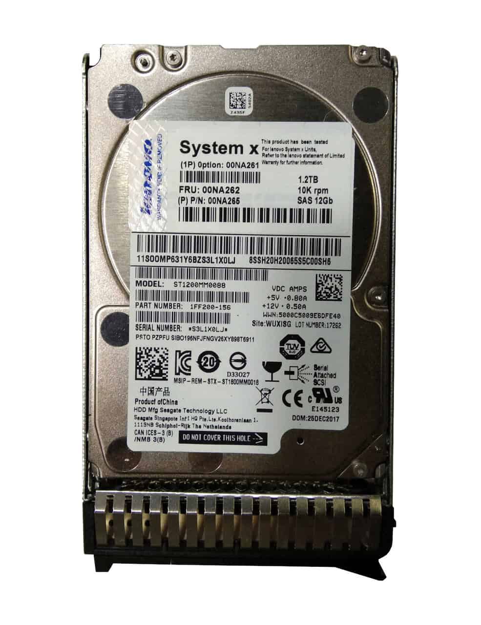 Lenovo IBM 1.2TB 10K 12GBPS SAS 2.5 G3HS 512E HDD (00NA261) (00NA261) thumbnail