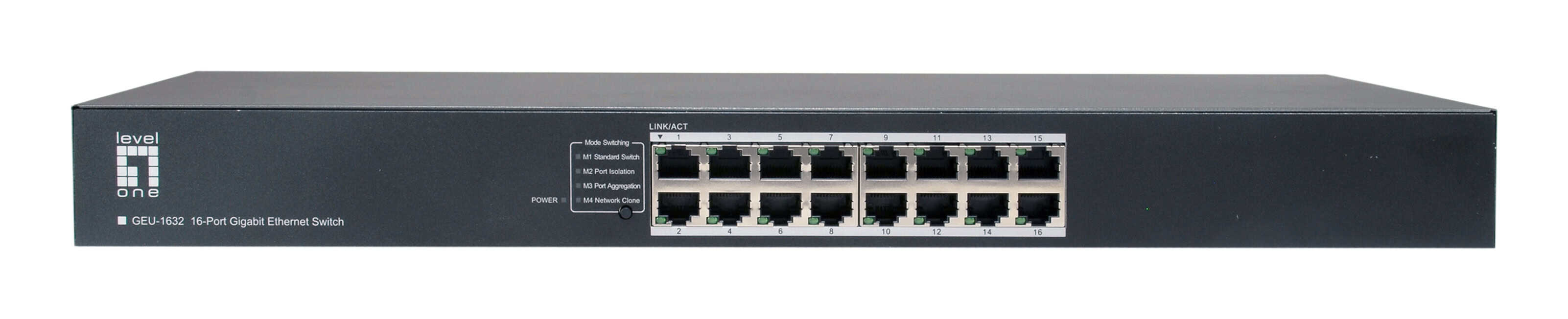 LevelOne GEU-1632 Unmanaged Gigabit Ethernet (10/100/1000) 1U Grijs (GEU-1632) thumbnail