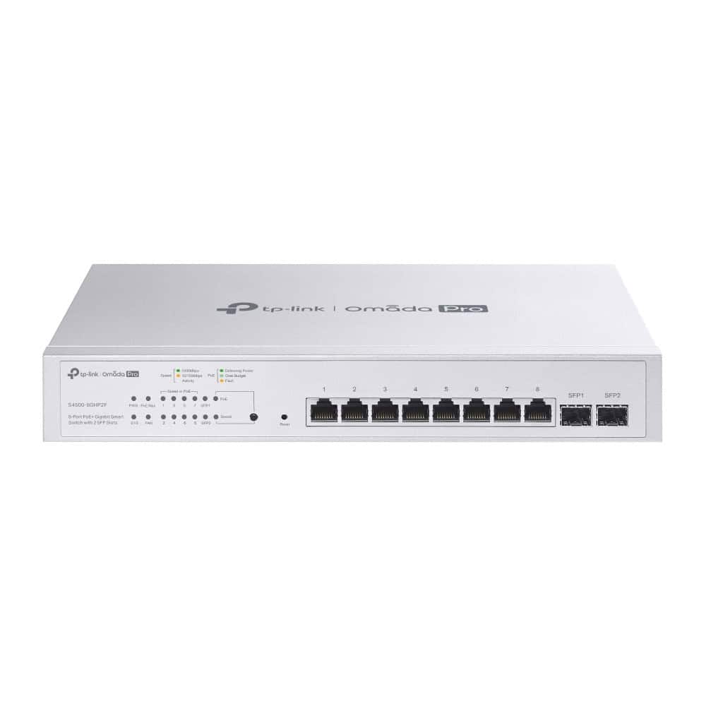 TP-Link Omada Pro S4500-8GHP2F netwerk-switch Managed L2/L2+ Gigabit Ethernet (10/100/1000) Power over Ethernet (PoE) Grijs (S4500-8GHP2F(UN)) thumbnail TP-Link Omada Pro S4500-8GHP2F netwerk-switch Managed L2/L2+ Gigabit Ethernet (10/100/1000) Power over Ethernet (PoE) Grijs (S4500-8GHP2F(UN)) thumbnail