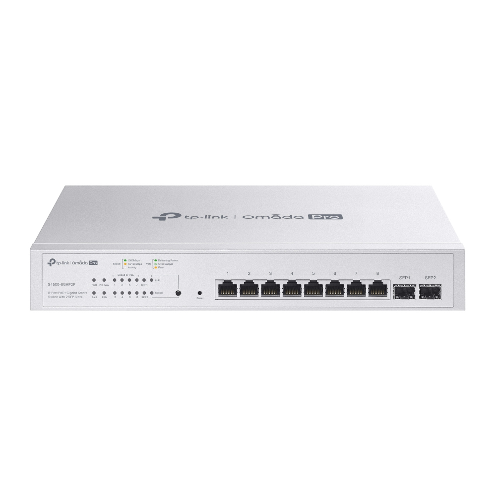 TP-Link Omada Pro S4500-8GHP2F netwerk-switch Managed L2/L2+ Gigabit Ethernet (10/100/1000) Power over Ethernet (PoE) Grijs (S4500-8GHP2F(UN)) thumbnail