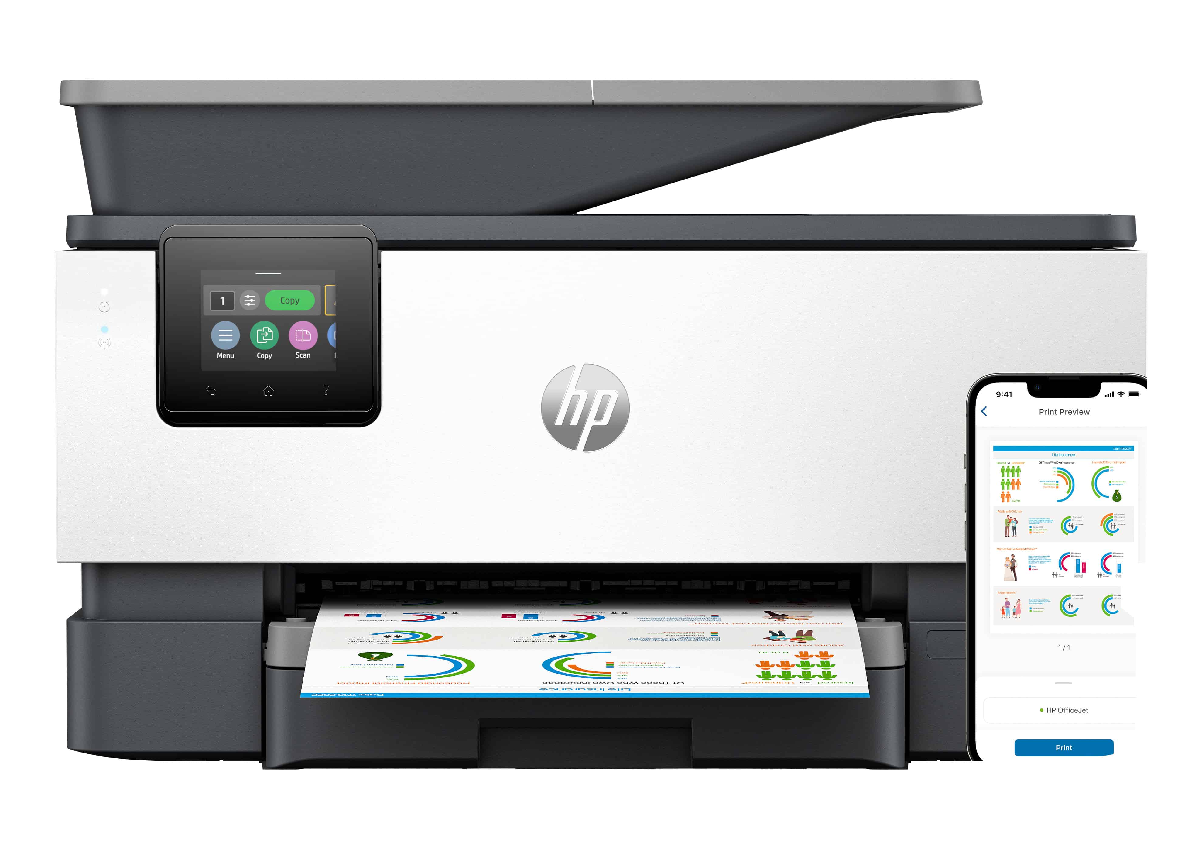 HP OfficeJet Pro 9120e Draadloos All-in-One Kleur Printer, Instant Ink; Dubbelzijdig printen (403X8B) thumbnail