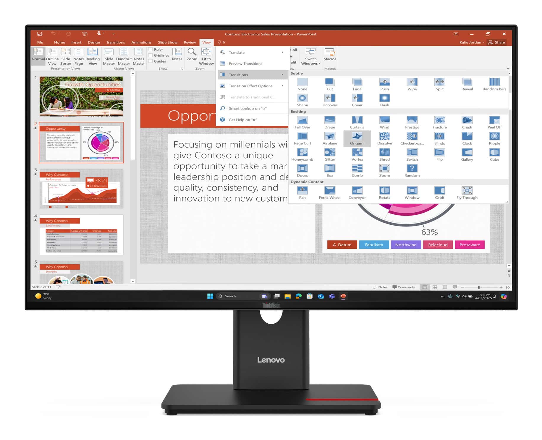 Lenovo ThinkVision T27-40 Monitor (64A5ZAT6EU) thumbnail
