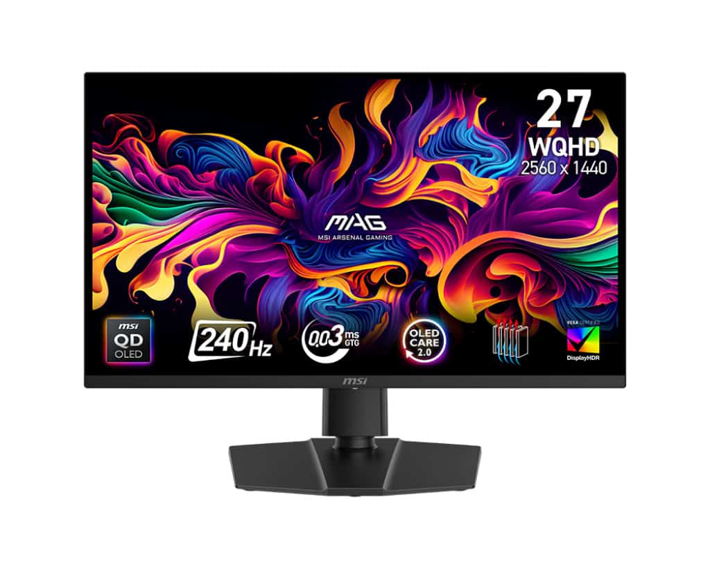 MSI MAG 271QP QD-OLED X24 computer monitor 67,3 cm (26.5) 2560 x 1440 Pixels Wide Quad HD Zwart (9S6-3CD89T-025) thumbnail