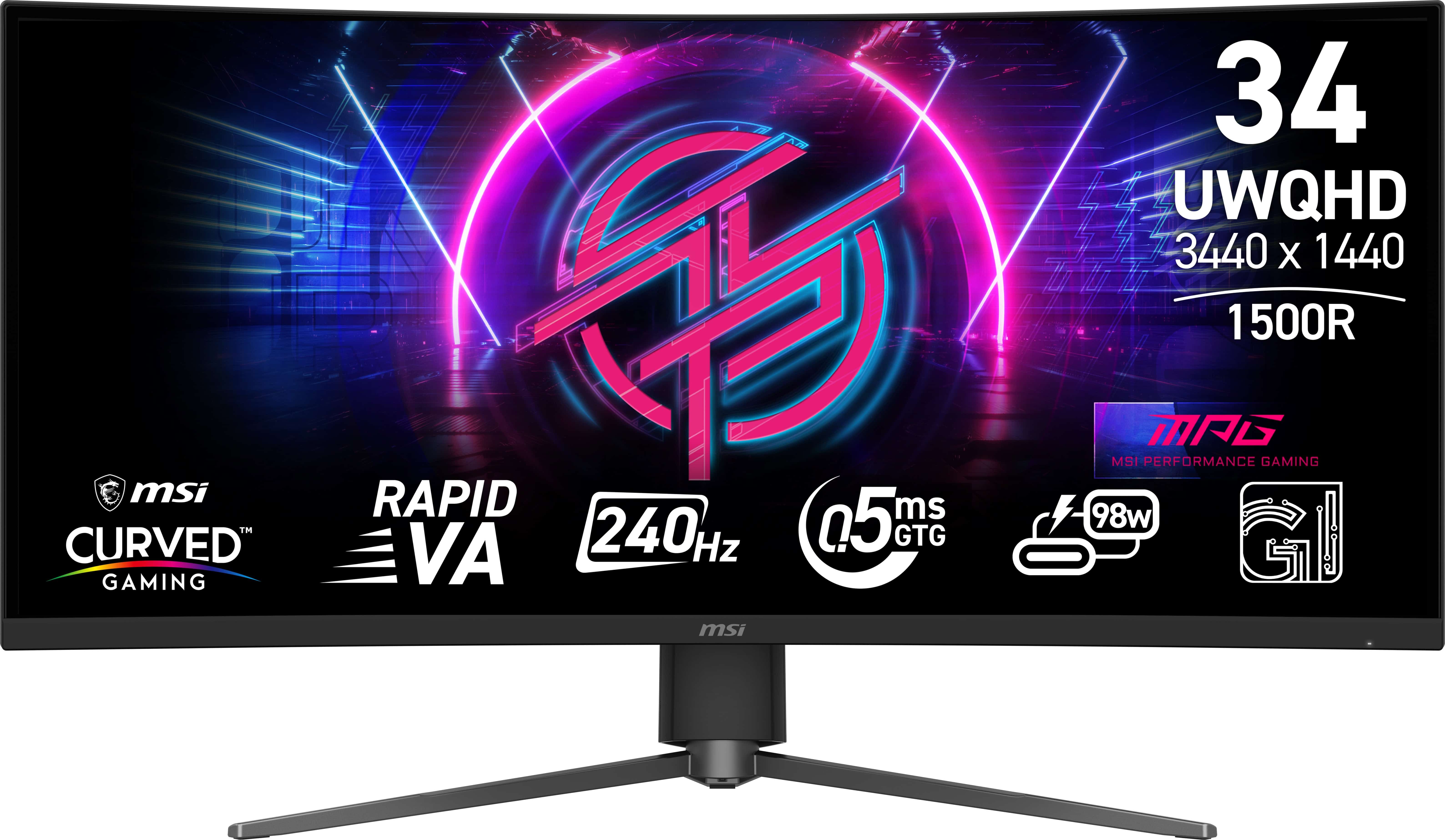 MSI MPG 346CQRF X24 computer monitor 86,4 cm (34") 3440 x 1440 Pixels UltraWide Quad HD Zwart (9S6-3DD94M-001) thumbnail