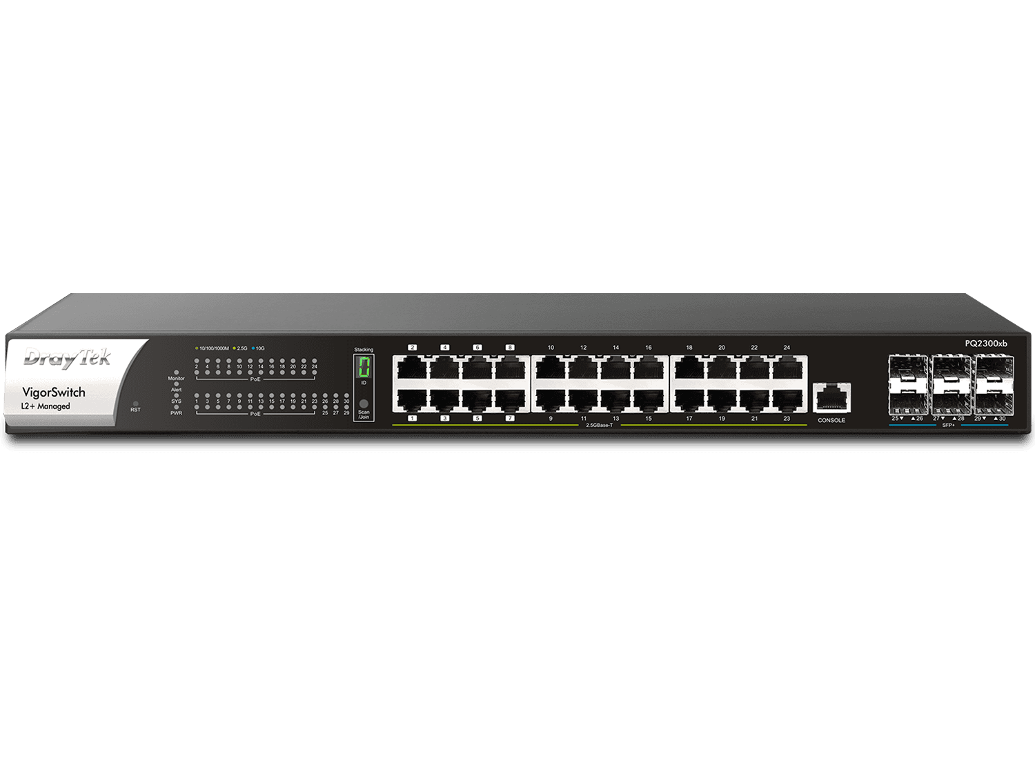 Draytek Switch 440mm DrayTek VigorSwitch PQ-2300X  6*SFP+/24*XG/PoE retail (VSWITCH-PQ2300XB-DE-AT-CH) thumbnail