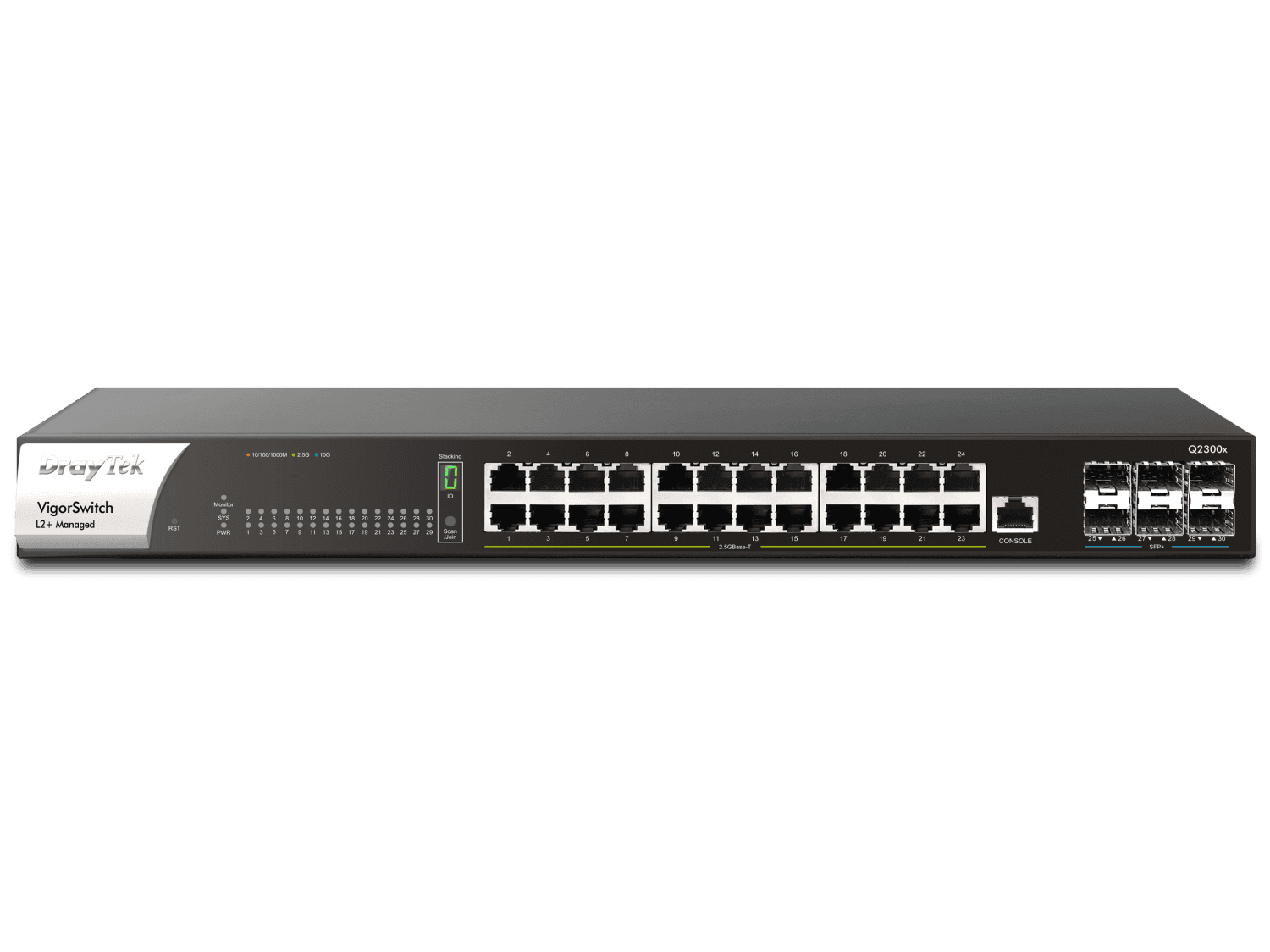 Draytek Switch 440mm DrayTek VigorSwitch  Q-2300X  6*SFP+/24*XG retail (VSWITCH-Q2300X-DE-AT-CH) thumbnail