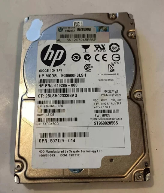 HP HDD 900GB 6G SAS 10K 2.5in (RP001236393) thumbnail