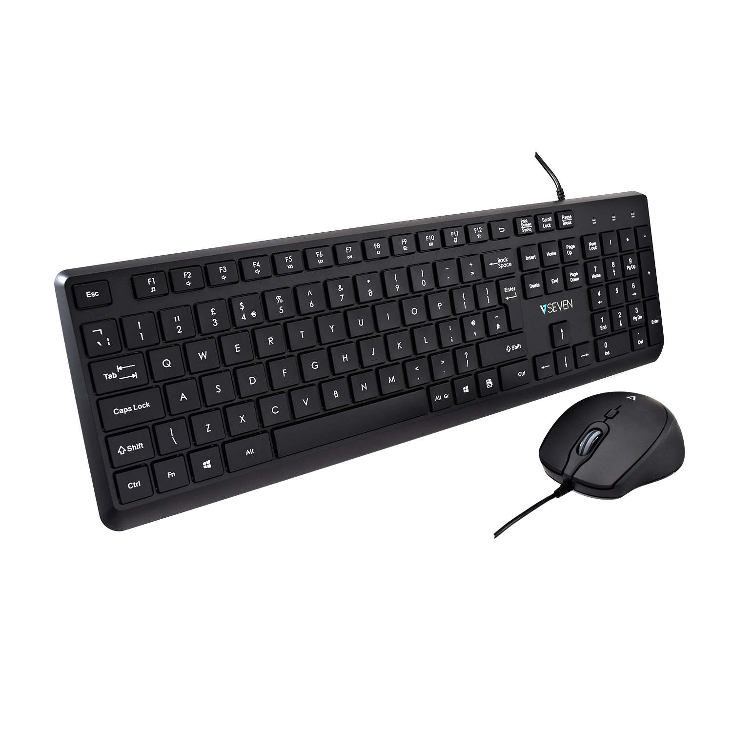 V7 CKU350UK toetsenbord Inclusief muis Universeel USB QWERTY Brits Engels Zwart (CKU350UK) thumbnail