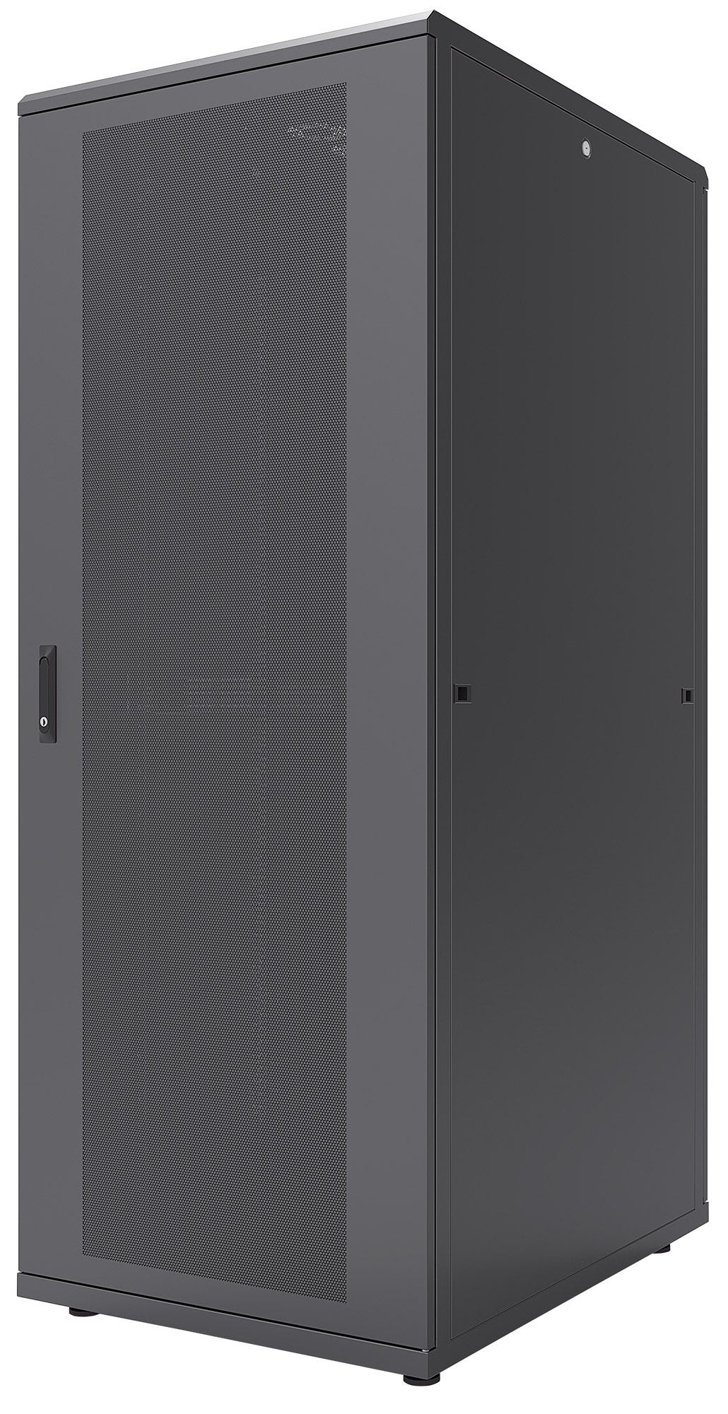 Intellinet 19" serverkast vrijstaand, 47U, 800x1000 mm (breedte x diepte), zwart, bouwpakket (flatpack), max. 1500 kg, meerpuntsdeurslot, 1 slot per zijpaneel, bruikbare diepte 123–773 mm, IP20, staal (714129) thumbnail