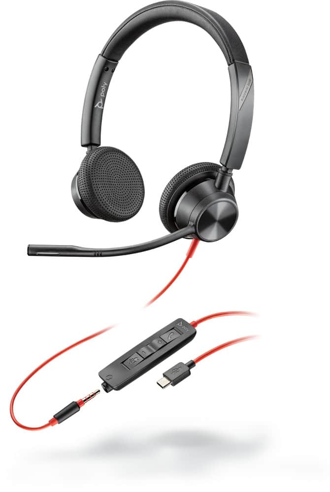 Poly Blackwire 3325 Headset Bedraad Hoofdband Kantoor/callcenter USB Type-C Zwart (214017-101) thumbnail