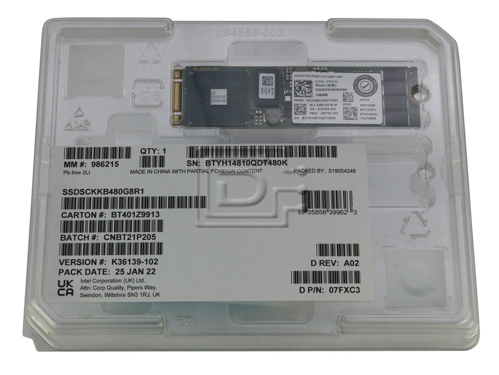 Dell 480GB SSD SATA M.2 for BOSS (07FXC3-RFB) thumbnail