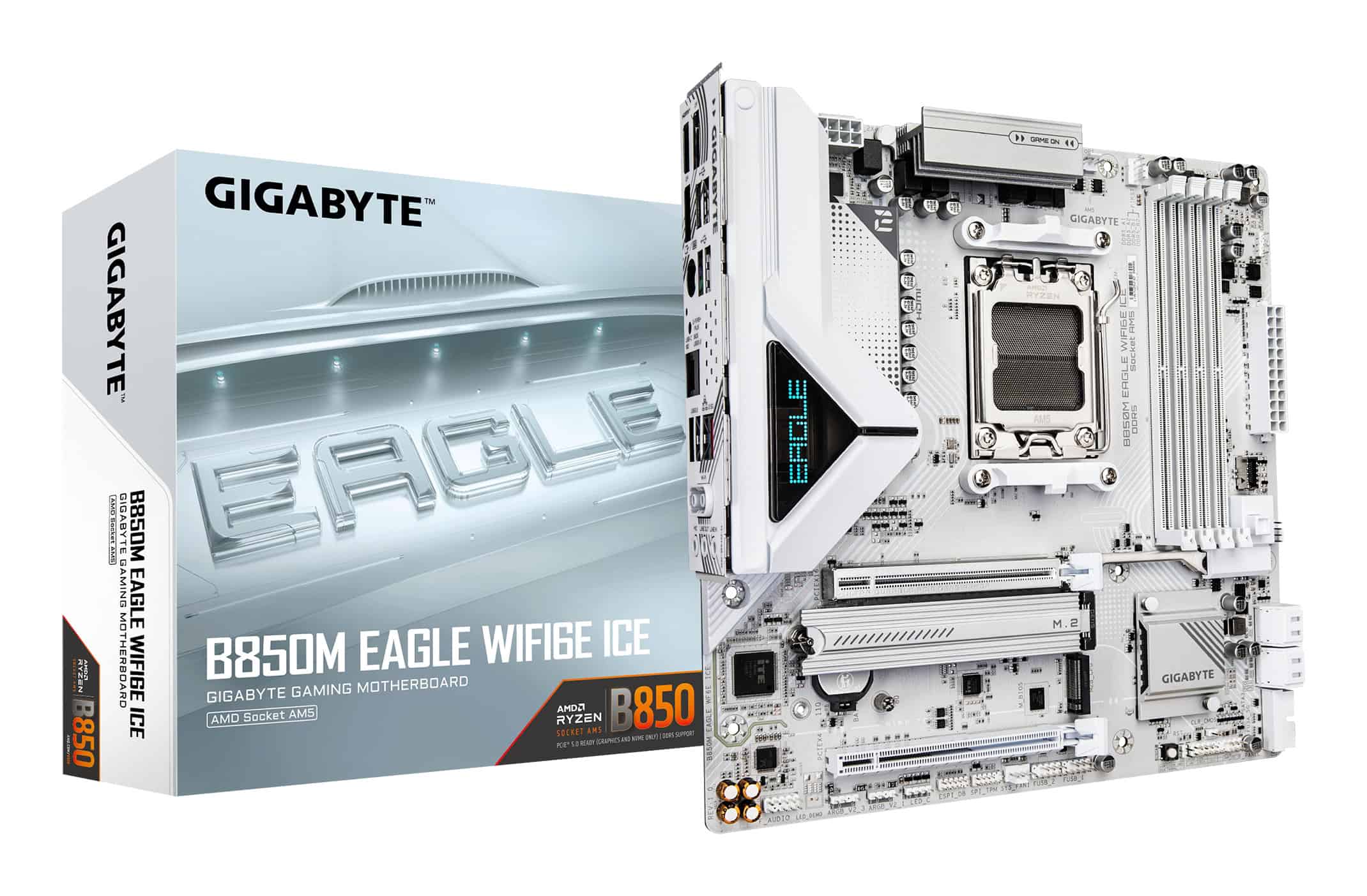 GIGABYTE B850M EAGLE WIFI6E ICE AMD B850 Socket AM5 micro ATX (B850M EAGLE WF6E ICE) thumbnail