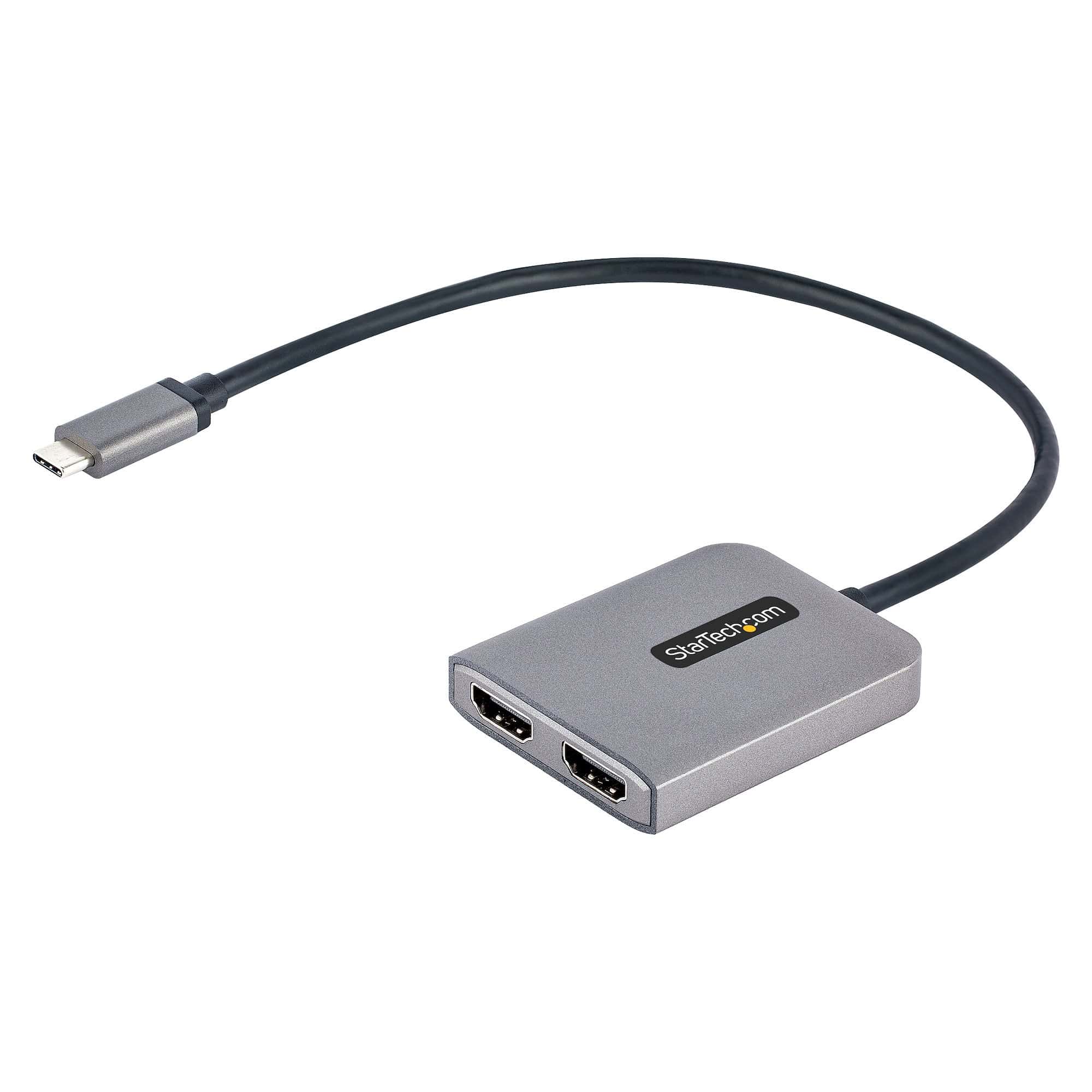 StarTech.com USB-C MST HUB, USB-C naar Dual HDMI 4K 60Hz, USB Type C Multi Monitor Adapter voor Laptop met 30cm kabel, DP 1.4 Multi-Stream Transport Hub, USB-C naar HDMI Splitter voor 2 Schermen (MST14CD122HD) thumbnail StarTech.com USB-C MST HUB, USB-C naar Dual HDMI 4K 60Hz, USB Type C Multi Monitor Adapter voor Laptop met 30cm kabel, DP 1.4 Multi-Stream Transport Hub, USB-C naar HDMI Splitter voor 2 Schermen (MST14CD122HD) thumbnail
