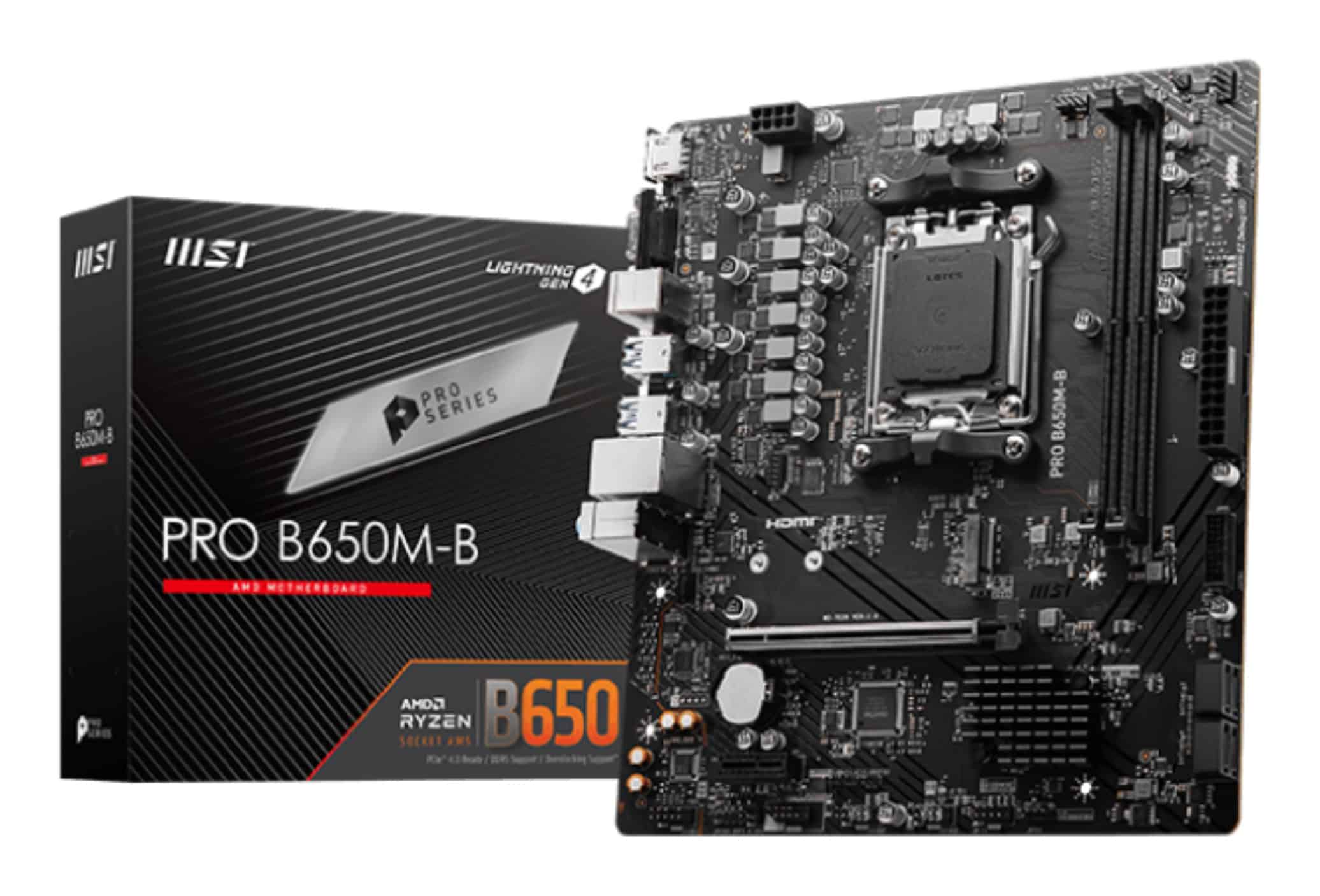 MSI PRO B650M-B moederbord AMD B650 Socket AM5 micro ATX (7E28-005R) thumbnail