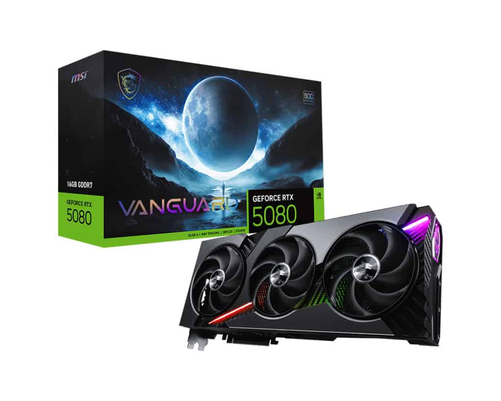MSI GEFORCE RTX 5080 16G VANGUARD SOC videokaart NVIDIA 16 GB GDDR7 (V531-039R) thumbnail