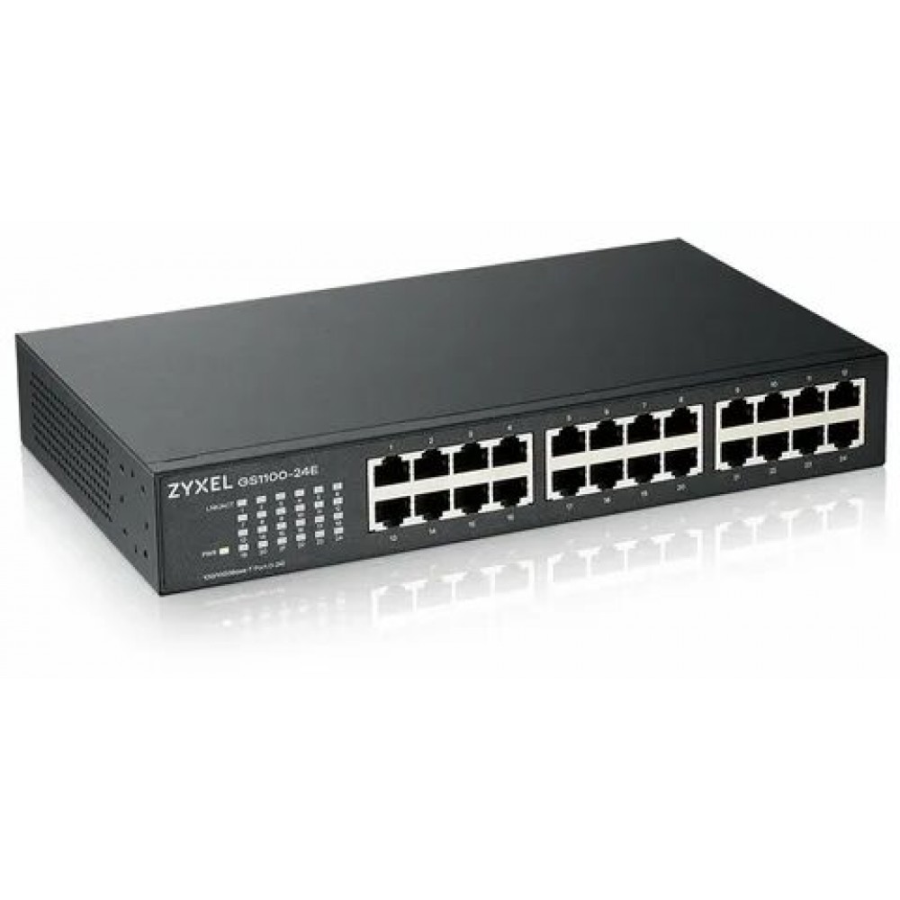 Zyxel GS-1100-24E - Switch - unmanaged - 24 x 10/100/1000 - rack-mountable, desktop, wall-mountable (GS1100-24E-EU0101F) thumbnail