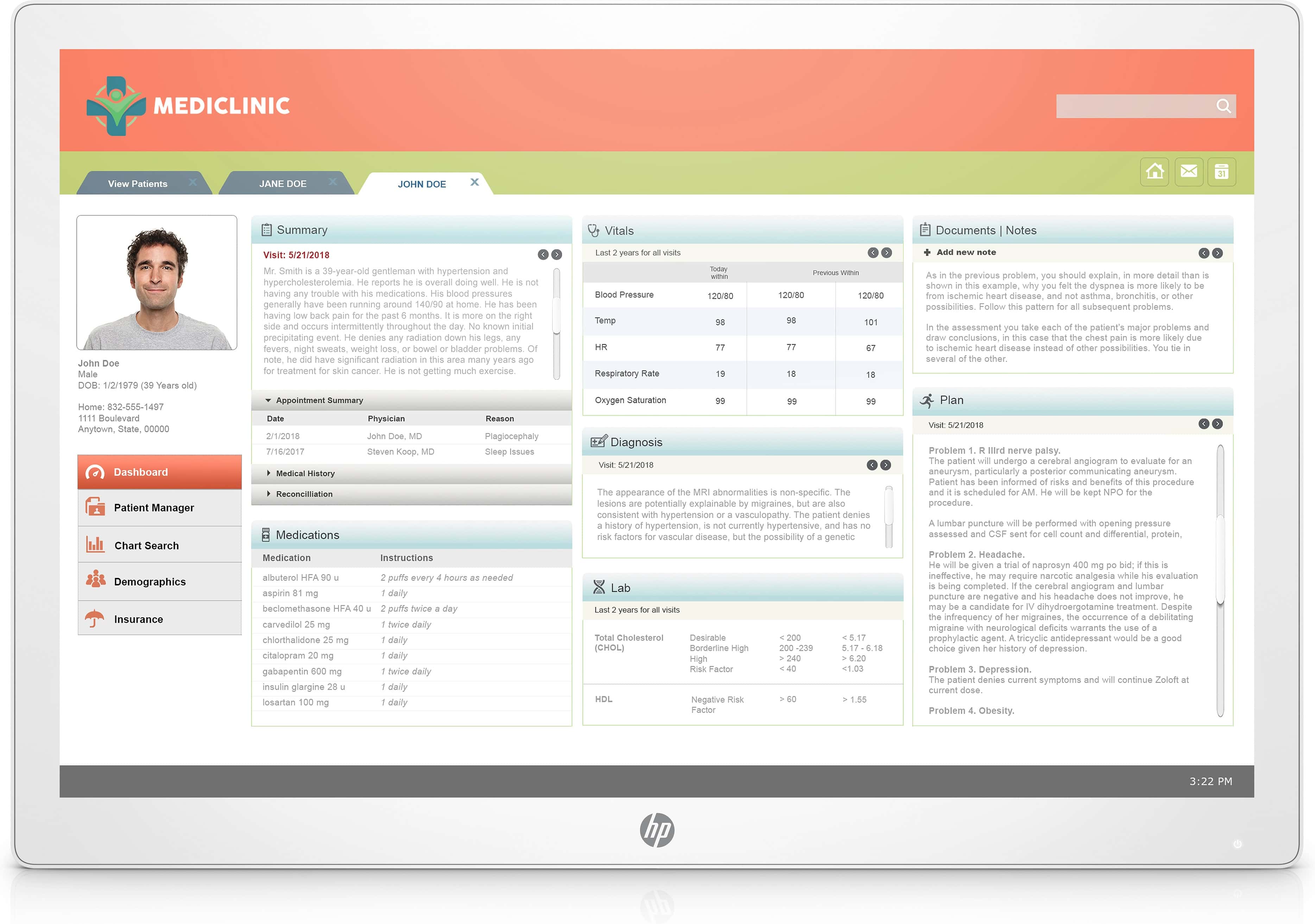 HP Healthcare Edition HC241 computer monitor 61 cm (24) 1920 x 1200 Pixels WUXGA LED Wit (3ME68AA#ABB) thumbnail