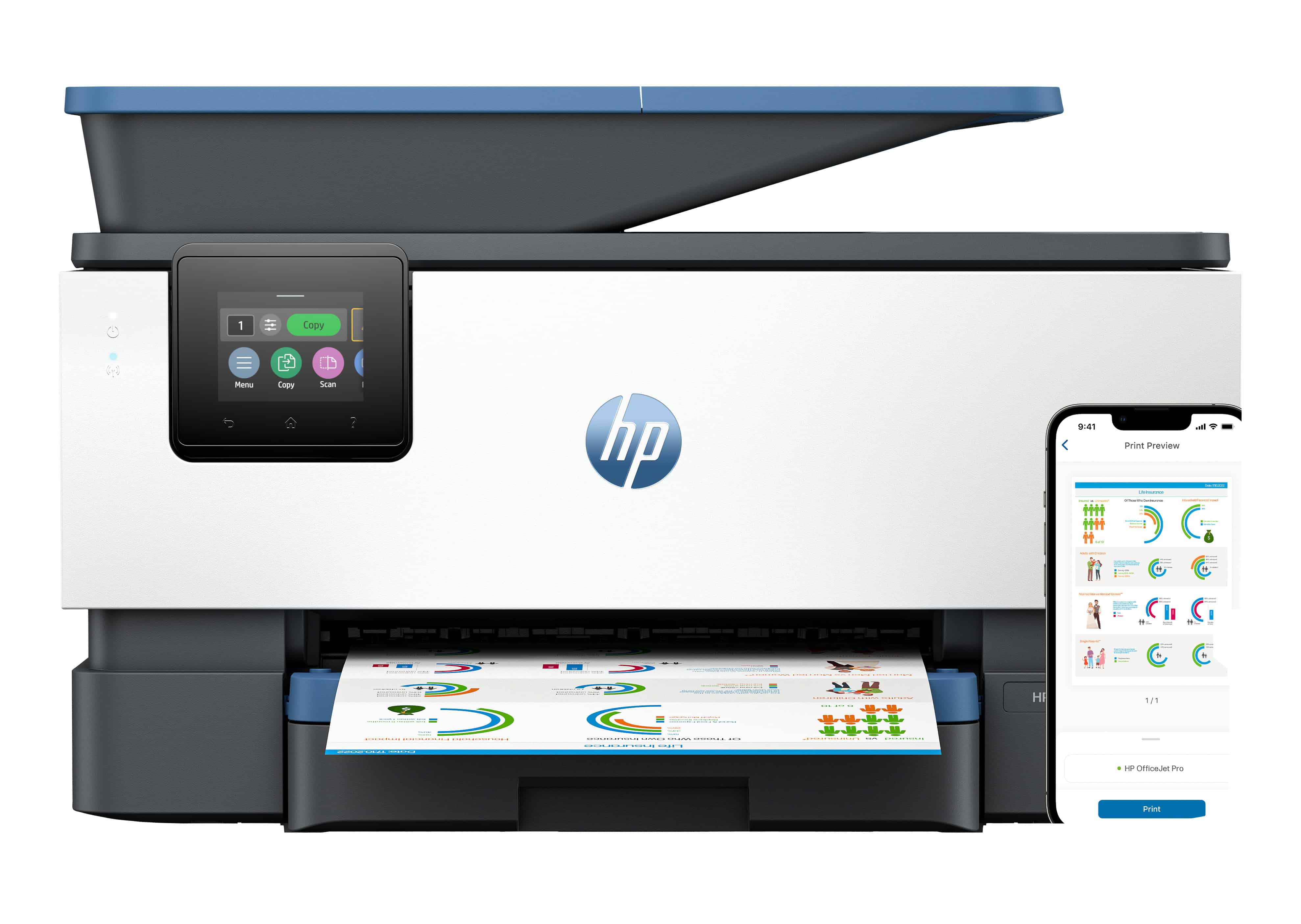 HP OfficeJet Pro 9125e Draadloos All-in-One Kleur Printer, Instant Ink; Dubbelzijdig printen (403X5B#629) thumbnail