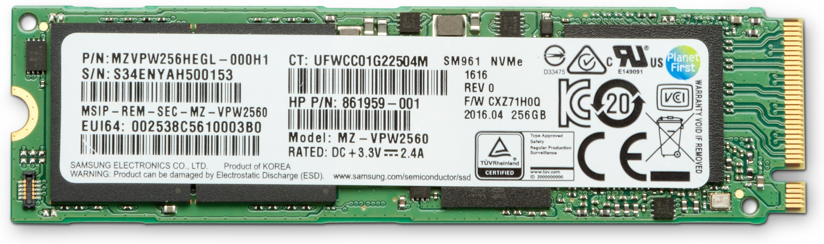 HP Z Turbo Drive 256 GB M.2 PCI Express 3.0 NVMe TLC (4YZ41AA) thumbnail
