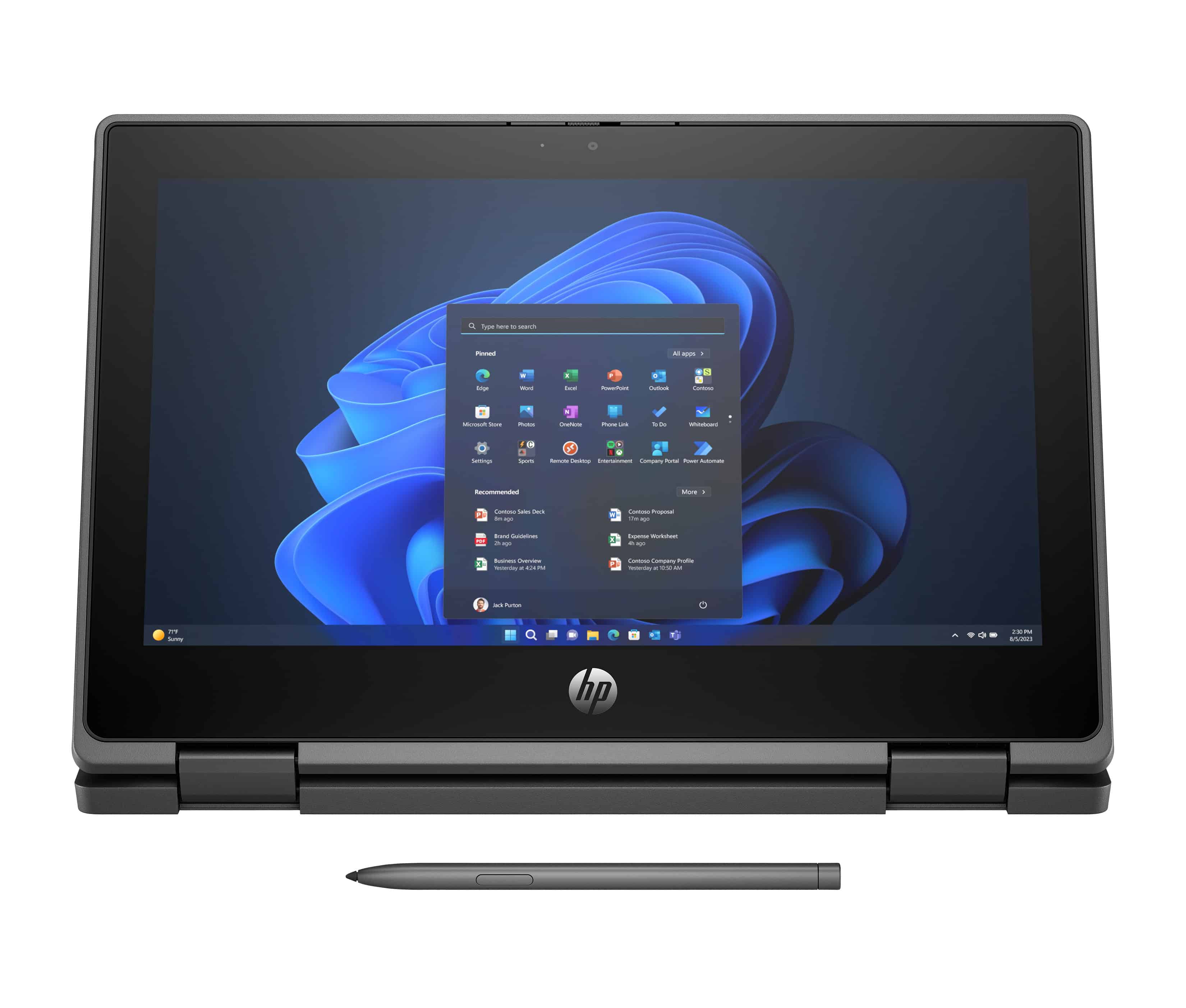 HP Pro x360 Fortis 11 G11 Intel® N N100 Hybride (2-in-1) 29,5 cm (11.6") Touchscreen HD 8 GB DDR4-SDRAM 128 GB SSD Wi-Fi 6E (802.11ax) Windows 11 Pro Zwart (9B9K8EA#ABH) thumbnail