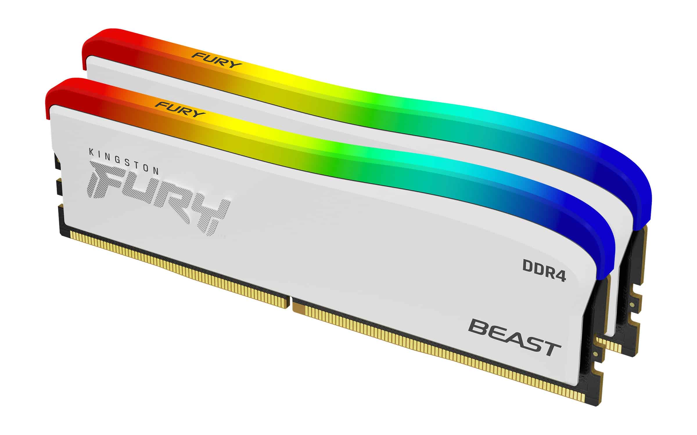 Kingston Technology FURY Beast 16GB 3600MT/s DDR4 CL17 DIMM (Set van 2) White RGB SE (KF436C17BWAK2/16) thumbnail