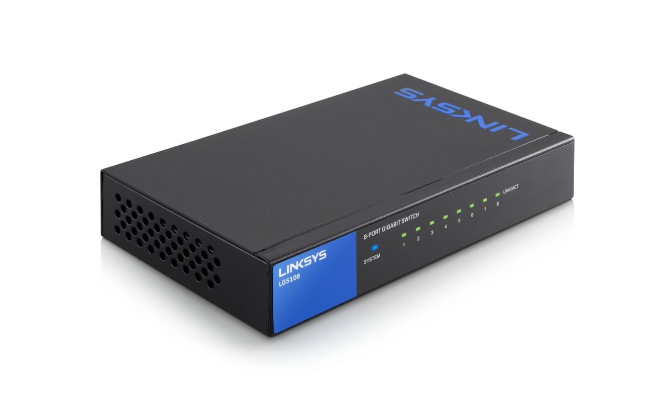 Linksys 8-poorts Gigabit - desktopswitch (LGS108) (LGS108-EU) thumbnail