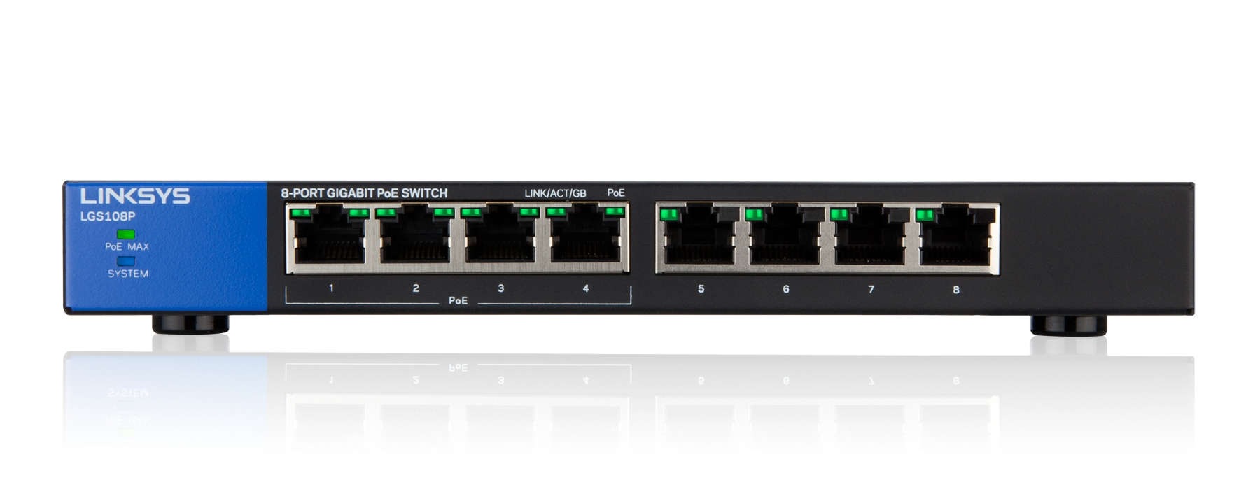 Linksys 8-poorts Gigabit PoE - desktopswitch (LGS108P) (LGS108P-EU) thumbnail