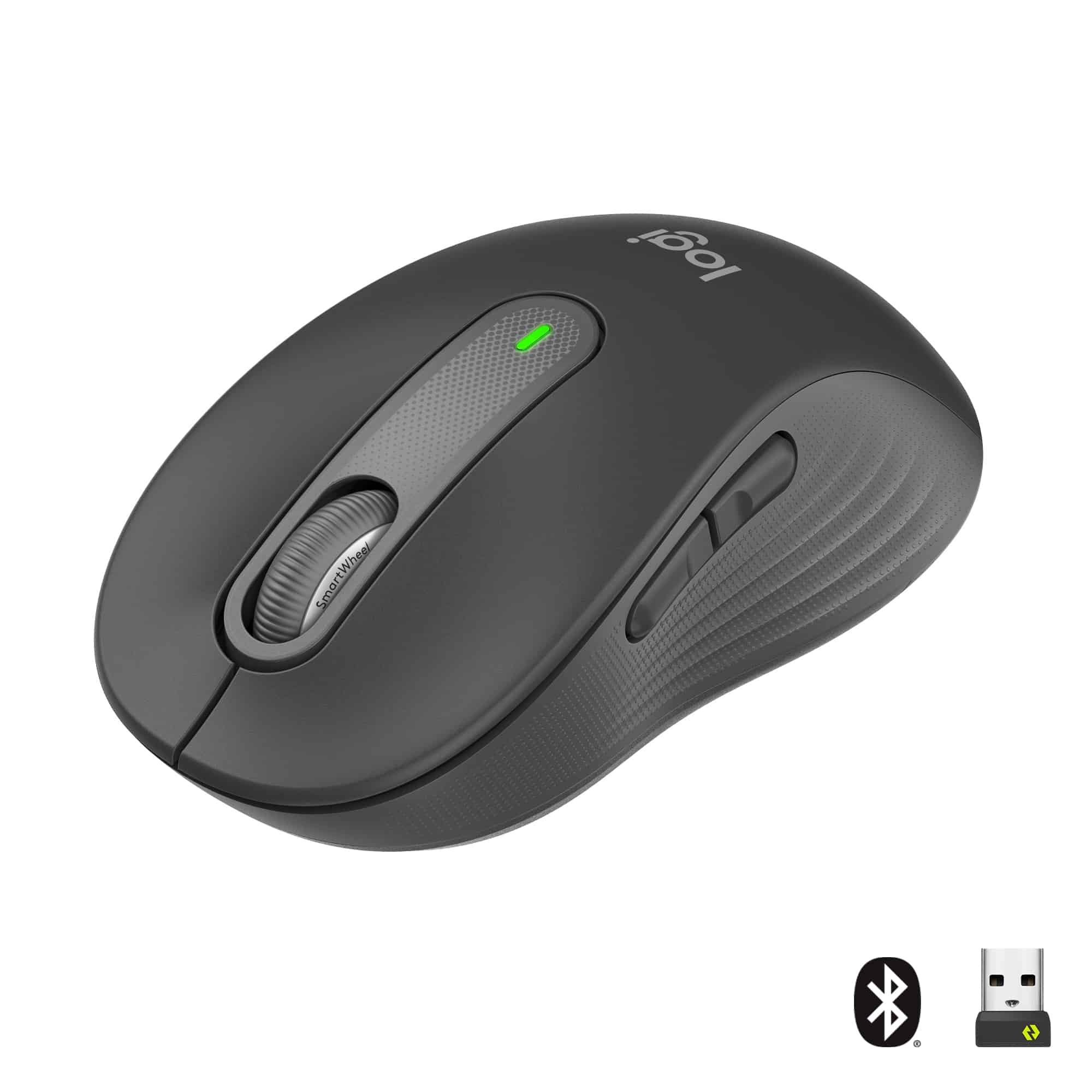 Logitech Signature M650 Draadloze Muis - Voor kleine tot middelgrote handen, 2 jaar batterijduur, stil klikken, aanpasbare zijknoppen, Bluetooth, compatibel met meerdere apparaten - Graphite (910-006253) thumbnail